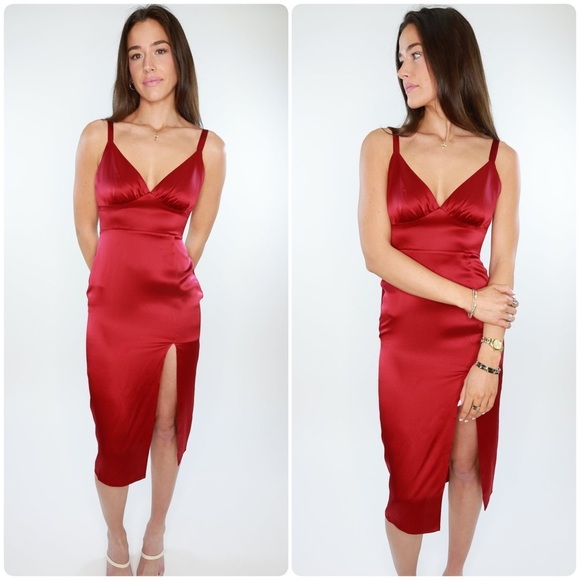 New! Amanda Uprichard Red 100% Silk Leilani Dress ❤️ Small - Picture 1 of 10